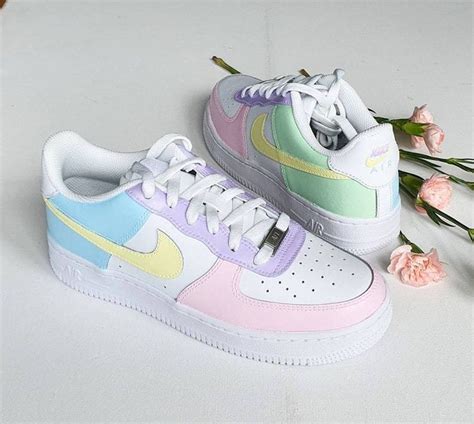 Pastel Colours Custom Nike Air Force 1 Hand Painted Nike Shoes Air