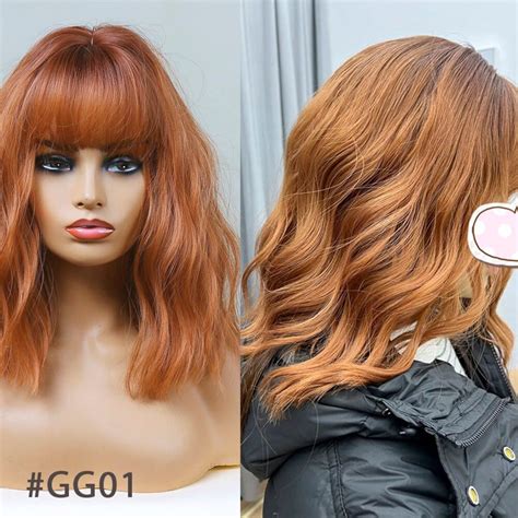 Hottest Bob Redhead Wig With Bangs Ginger Strawberry Blonde Etsy