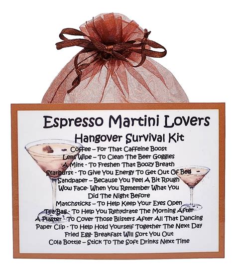 Espresso Martini Lovers Hangover Survival Kit Fun Novelty Gift