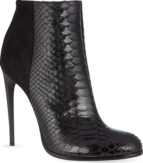 Haider Ackermann Lamington Snakeskin Stiletto Ankle Boots Black in ...