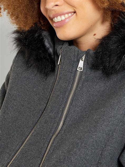 Manteau Capuche Grossesse Style Lainage Gris Kiabi