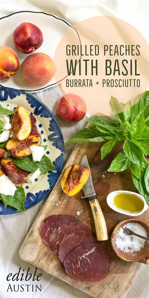 Grilled Peaches With Basil Burrata And Prosciutto Recipe Grilled Peaches Healthy Meal Prep