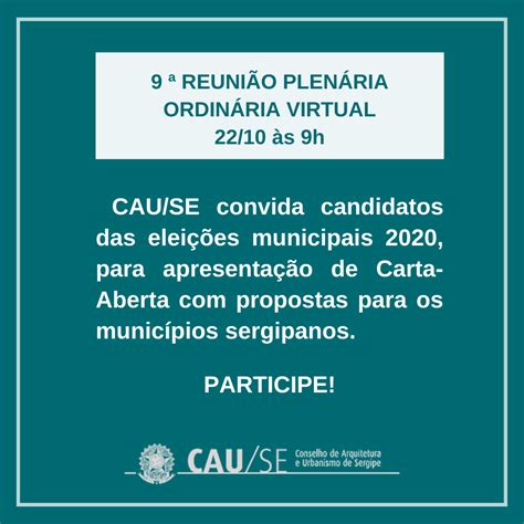 CAU SE convida candidatos das eleições para apresentação de carta