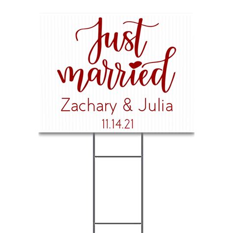 Just Married Yard Sign Customsigns