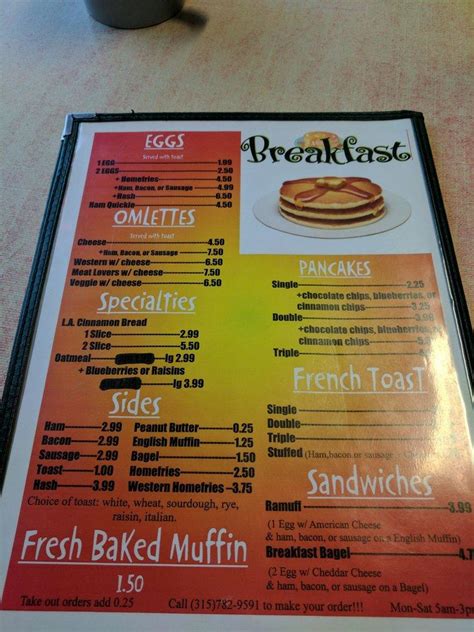 Menu At Crossroads Diner Restaurant Watertown