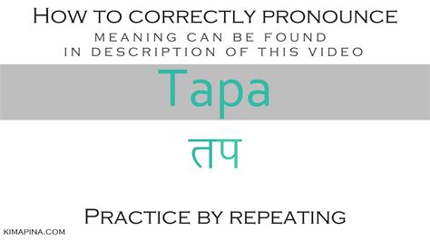 How To Pronounce Tapa Tap Sanskrit Word With Meaning Easy To