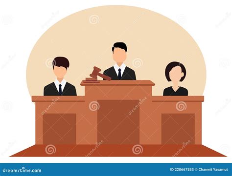 Inside The Courtroom With Judges And Lawyers Creative Design Flat