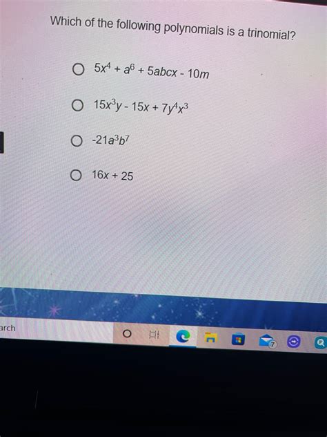 Answered Which Of The Following Polynomials Is A Bartleby