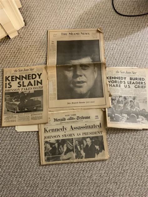 Lot De 4 Journaux Originaux Assassinat Jfk John F Kennedy Eur 4975