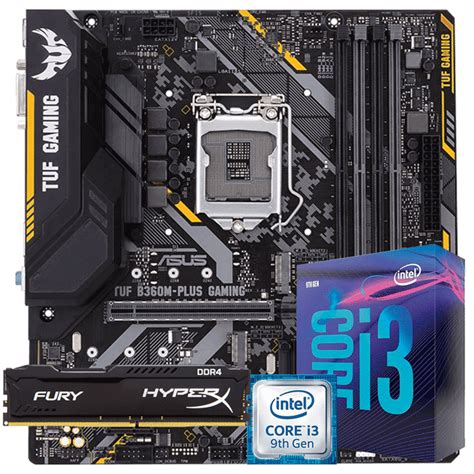 KIT UPGRADE INTEL I3 9100F PLACA MÃE ASUS TUF B360M PLUS GAMING