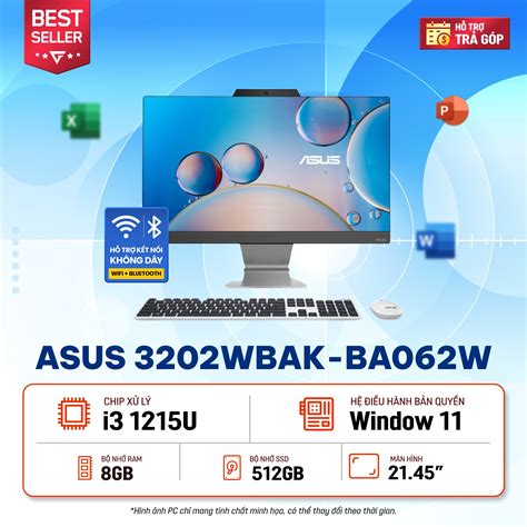 Máy tính để bàn All In One văn phòng ASUS A3202WBAK BA062W chính hãng