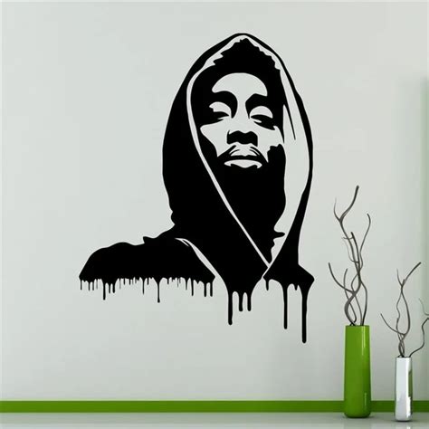 Free Shipping Diy Tupac Shakur Wall Decal Pac Wall Vinyl Sticker