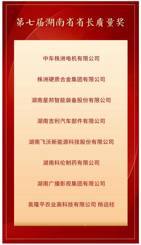 中车株洲电机公司荣获第七届湖南省“省长质量奖”电机行业动态 中国泵阀网