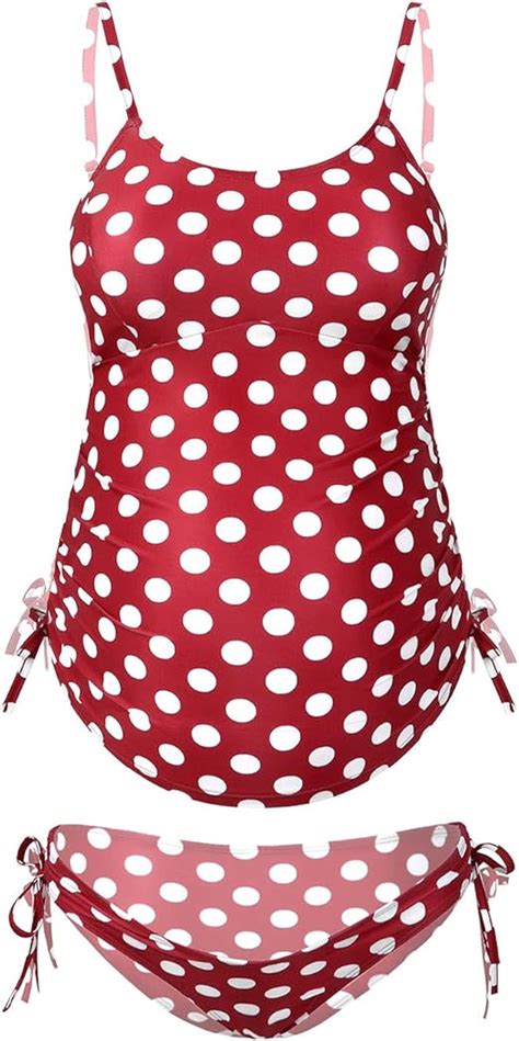 Alvivi Umstandsmode Bademode Umstandsbadeanzug Polka Dots Tankini