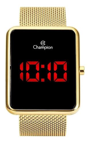 Reloj Pulsera Champion Digital CH40080 De Cuerpo Color Dorado Digital