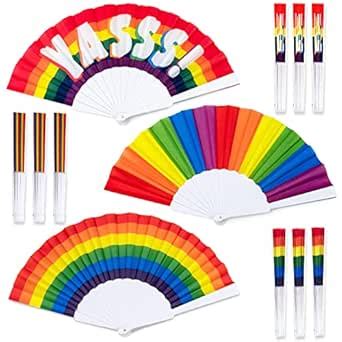 Abanicos De Arco Iris Paquete De Ventiladores Plegables Para