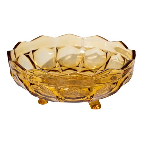 Vintage Amber Glass Fruit Bowl Chairish