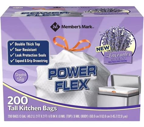 Members Mark Power Flex Bolsas De Basura Altas Con Cordón Meses sin