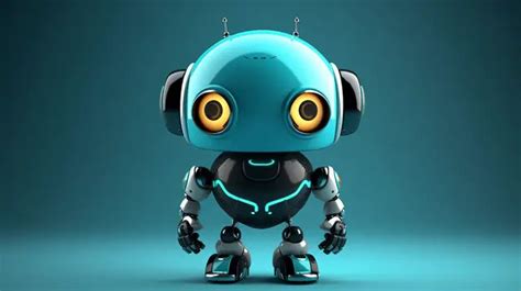 Adorable Robot Poses In 3d Illustration Background Robot Mascot Cute