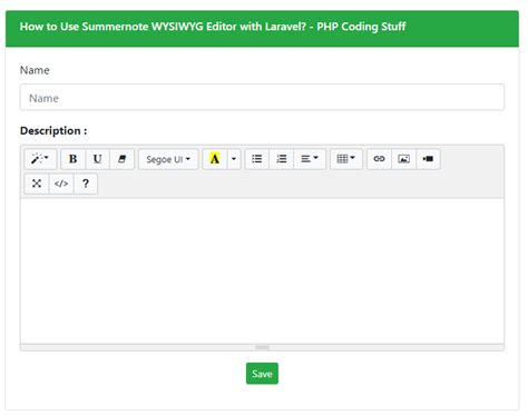 How To Use Summernote WYSIWYG Editor With Laravel