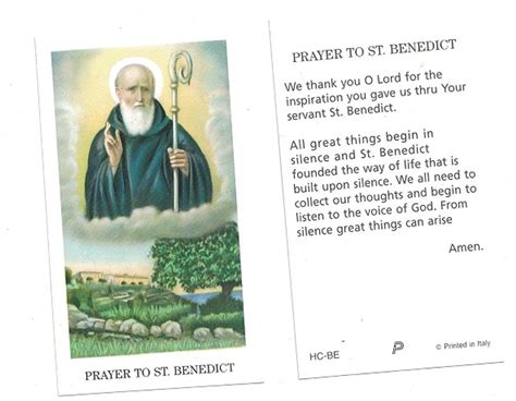 Prayer To St. Benedict Prayer Card (RR325)