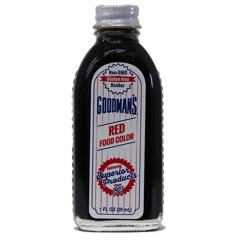 Red Food Color 1 Ounce Case Of 6 Goodmans Flavorings