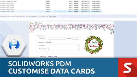 How To Customise SOLIDWORKS PDM Data Card