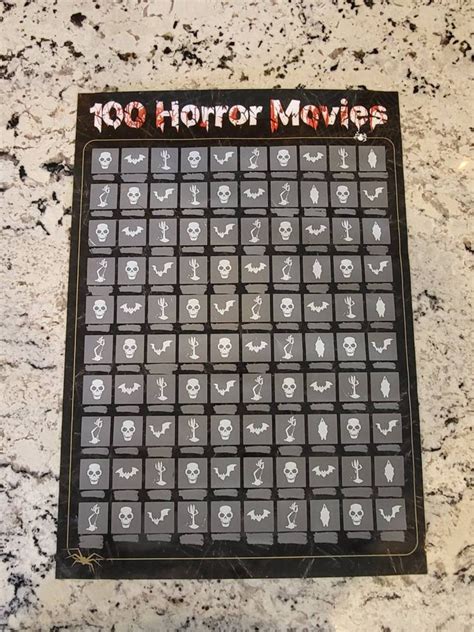 Horror Movie Scratch Off Poster 100 Horror Movies Scary Etsy