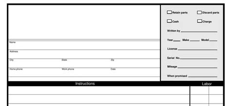 Auto Repair Order Template Fill Out Printable Pdf Forms Online