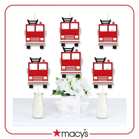 Big Dot Of Happiness Fired Up Fire Truck Decor Diy Baby Shower Or