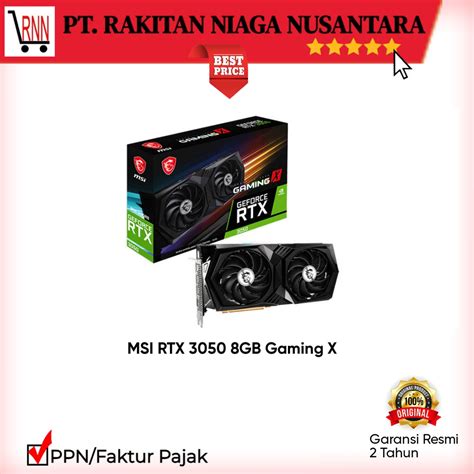 Jual MSI GEFORCE RTX 3050 GAMING X 8GB GDDR6 VGA MSI VGA NVIDIA RTX3050