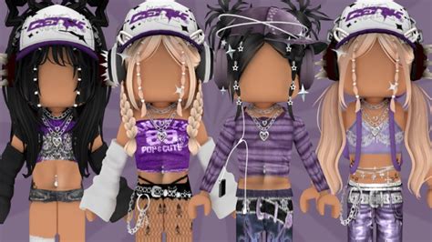 Purple Y2k Roblox Outfits Codes And Links ♡ Youtube