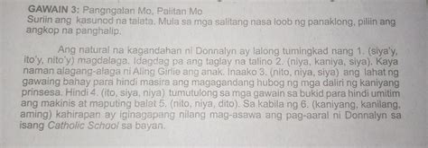 Suriin Ang Kasunod Na Talata Mula Sa Mga Salitang Nasa Loob Ng