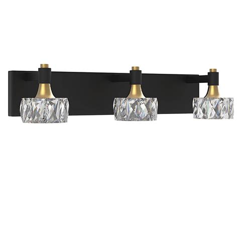 Cedar Hill 20 in. 3-Light Black Crystal LED Vanity Light 389230 - The ...