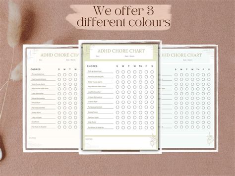 ADHD Chore Chart for Kids Adhd Planner Editable Chore Chart - Etsy