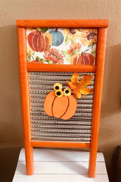 Diy Fall Washboard Decor Washboard Crafts Washboard Decor Boho