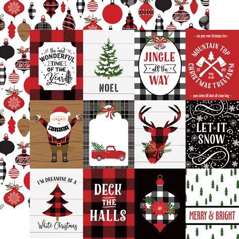 A Lumberjack Christmas 3x4 Journalling Cards 12x12 Patterned Paper