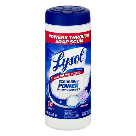 Lysol Scrubbing Power Bathroom Wipes Citrus Scent - 35 CT (9.8 oz) - Instacart