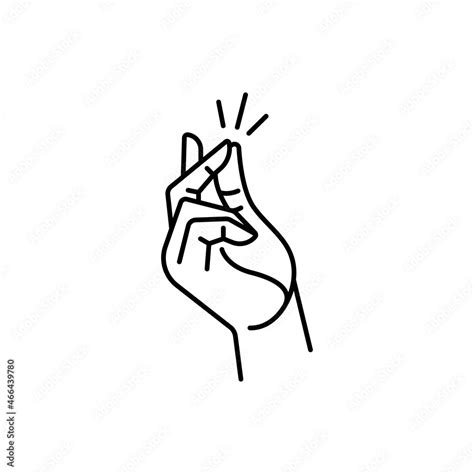 Finger Snapping Hand Gesture Line Art Icon Vector Stock Vector Adobe