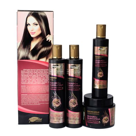 Kit Capilar Quiabo E Queratina Desmaia Cabelo Completo Shopee Brasil