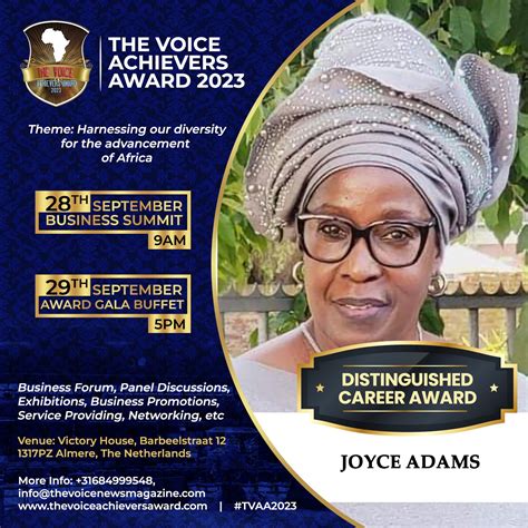 Joyce Adams The Voice Achievers Award