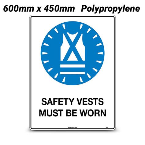 Uniform Safety Signs 114lp 600mm X 450mm Polypropylene Safety Vests