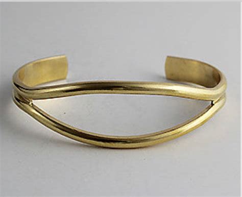 Cuff Brass Bracelet 2 7 Id Etsy