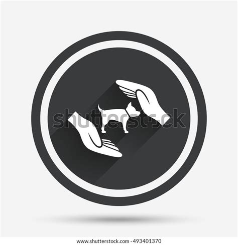 Protection Animals Pets Sign Icon Hands Stock Vector Royalty Free