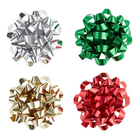 Large Assorted Adhesive Holiday Gift Bows 4 Pack - World Market