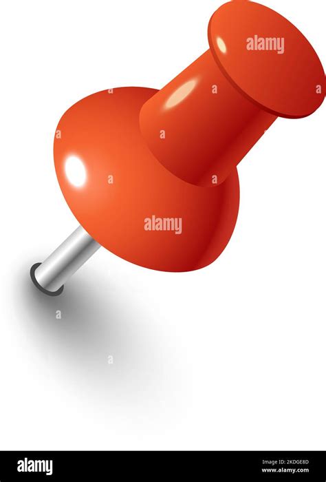 Red Thumb Tack Mockup Realistic Office Stationery Stock Vector Image