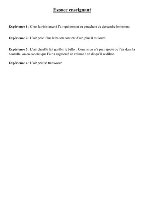 Propri T S De L Air Cm Cm Exercices Sciences Cycle Pass