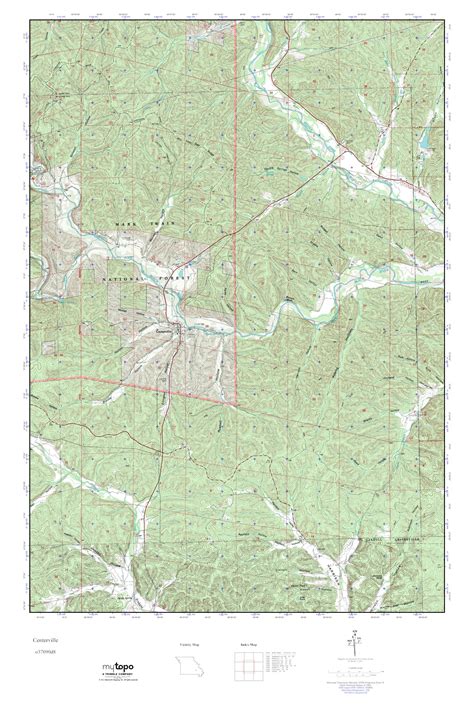 MyTopo Centerville Missouri USGS Quad Topo Map