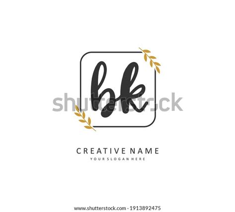 Bk Initial Letter Handwriting Signature Logo Stock Vector Royalty Free