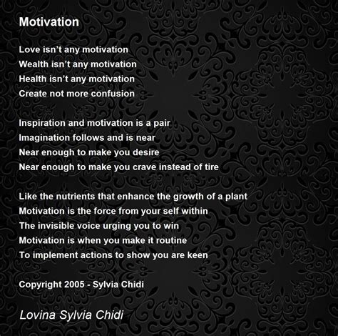 Motivation - Motivation Poem by Sylvia Chidi